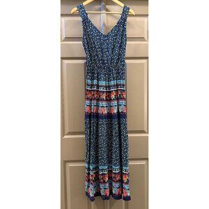 Kindred Anthropologie Multi Pattern Floral Peasant Maxi Tank Dress XL Boho